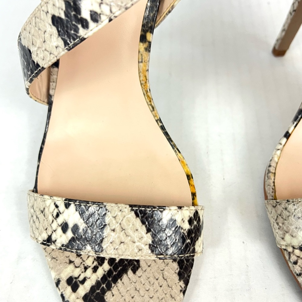 Nine West Adorbs Snakeskin Print Strappy Heels - Size 9 - Picture 3 of 9